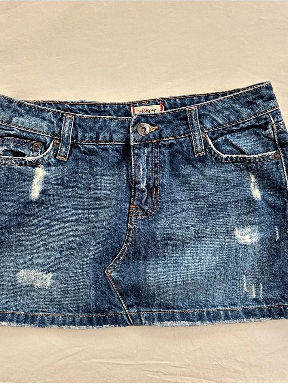 Y2k denim mini skirt